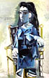 Picasso - C�zanne - Aix en Provence - 25 mai - 27 septembre 2009 - Jacqueline assise dans un fauteuil 1964 - Suc Picasso